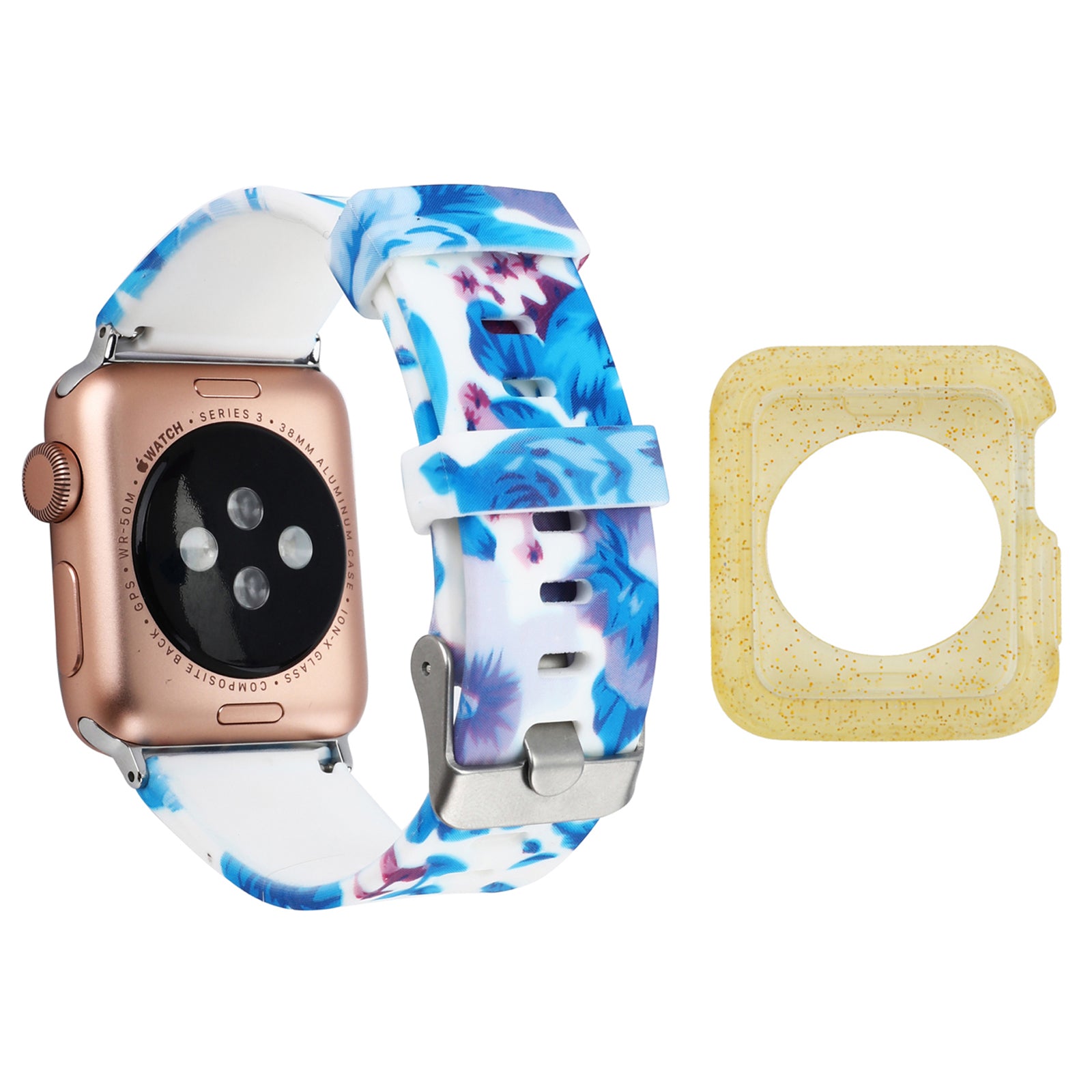 For Apple Watch Series 1 2 3 42mm Pattern Printed Watch Band with Yellow TPU Case Silicone Watch Strap For Apple Watch Series 1 2 3 42mm Pattern Printed Watch Band with Yellow TPU Case Silicone Watch Strap